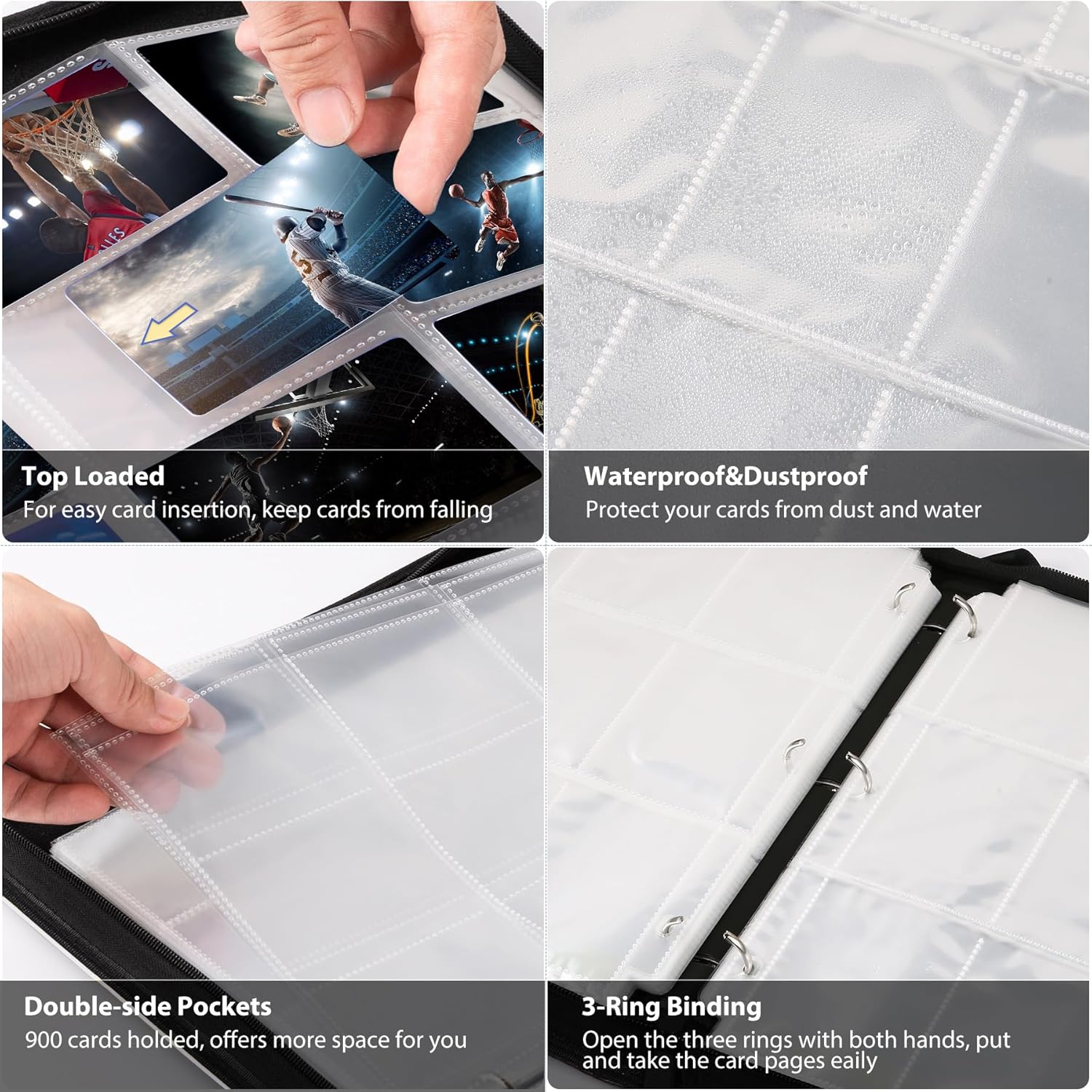 مجلد بطاقات تداول بثلاث حلقات، - مراجعة Trading Card Binder وسعره