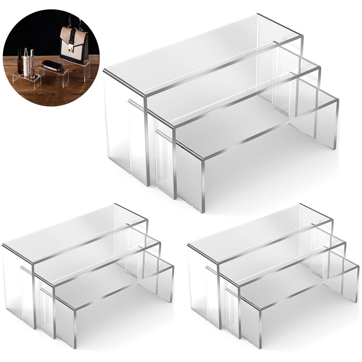 3/6/9 قطعة حامل عرض أكريليك صن - مراجعة Display Risers Set وسعره